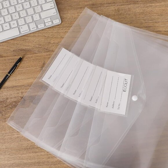 30pcs Plastic Envelopes, Clear Envelopes with Snap Closure, Document Folders Let - Picture 5 of 6